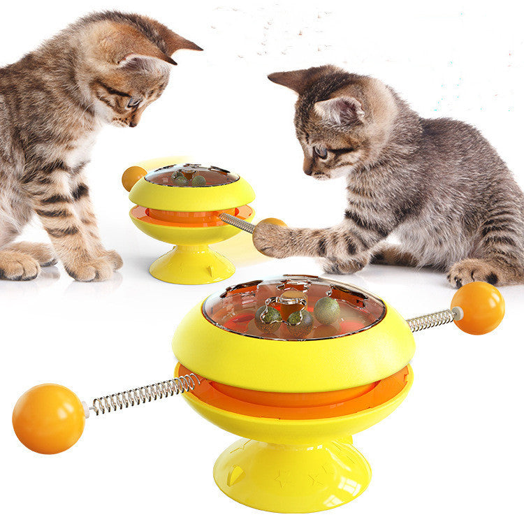 Interactive Rotating Cat Toy with Catnip