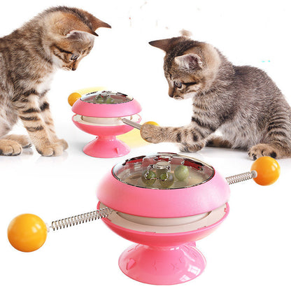 Interactive Rotating Cat Toy with Catnip
