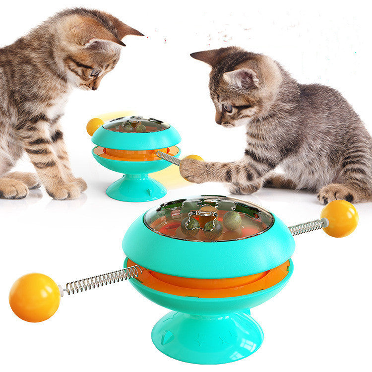 Interactive Rotating Cat Toy with Catnip